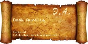 Deák Aurélia névjegykártya